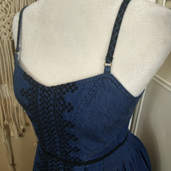 Free people Hellen chambray embroidered dress 8 - Picture 4 of 12